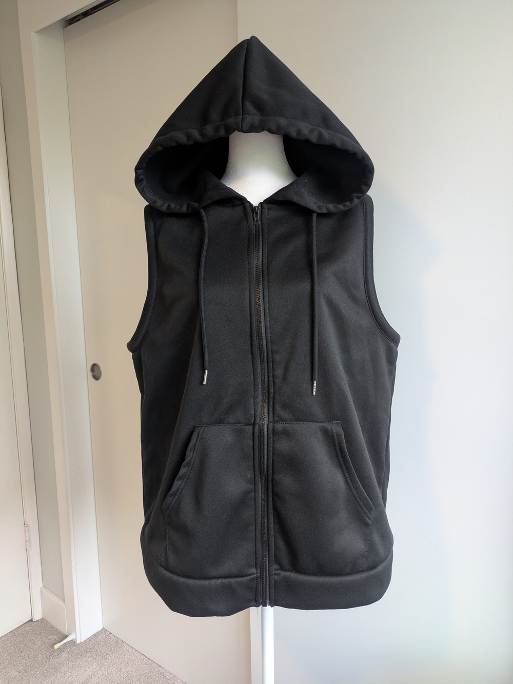 2XL Polyester Sleeveless Hooded Zip-Up Vest